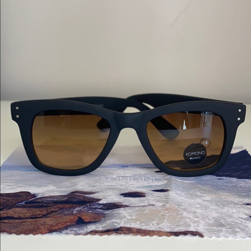 Komono New Allen Black Rubber Sunglasses NEW - Picture 4 of 14